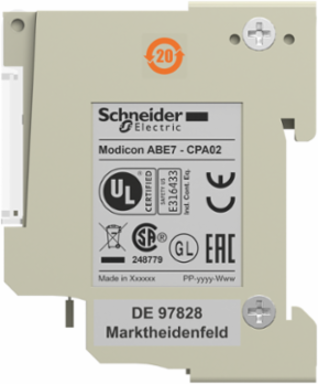 Modicon ABE7 Connection Sub-Base for 8 Channels, 24V DC, IP20 Rating