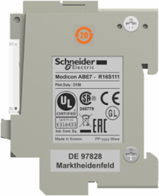 Modicon 16 Channel Electromechanical Relay Sub-Base, 125mm Width