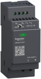 25W Regulated Power Supply, 100-240V AC, 12V, 2.1A, Rail Mounting