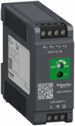 24V DC Regulated Power Supply, 100-240V AC, 2.1A, 50W, Rail Mounted