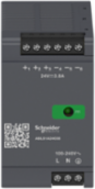 Regulated Power Supply 24V DC, 3.8A, 91.2W, DIN Rail Mounting