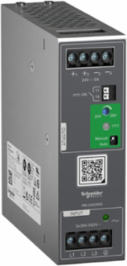 Regulated Power Supply, 380...500V AC, 24V, 5A, 3 phases, Universal