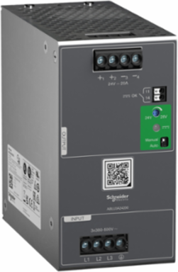 Regulated Power Supply, 380...500V AC, 24V, 20A, 3 phases, Universal