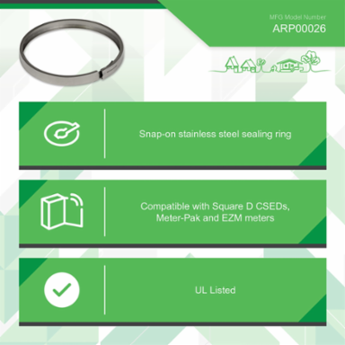 EZ Meter-Pak Stainless Steel Sealing Ring 7.3 Inch Width, UL Listed