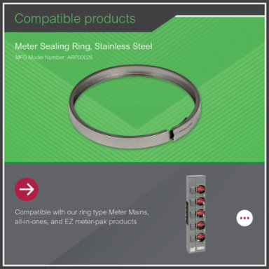 EZ Meter-Pak Stainless Steel Sealing Ring 7.3 Inch Width, UL Listed