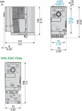 Variable Speed Drive, 0.75kW, 200-240V, Compact Design