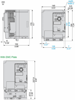 Variable Speed Drive 4kW 200-240V Compact, 2.2kg, IEC Compliant