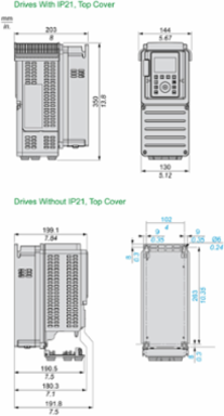 Altivar Process Variable Speed Drive, 0.75 kW, 1 hp, 380-480V, IP21