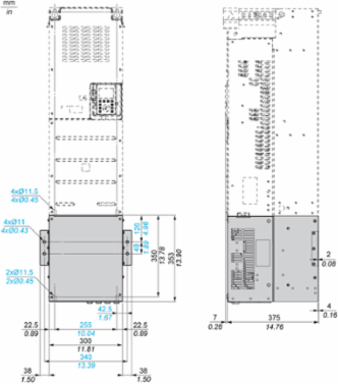 variable speed drive, Altivar Process ATV900, ATV930, 110kW, 380 to 480V, with braking unit, IP20