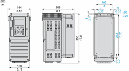 Variable Speed Drive, 0.75 kW, 400-480V, IP21, Integrated Braking Unit