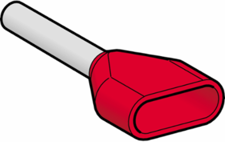 Linergy TR Cable Ends, Twin Conductor, Medium Size, 1mm2, Red, 5 Sets of 100