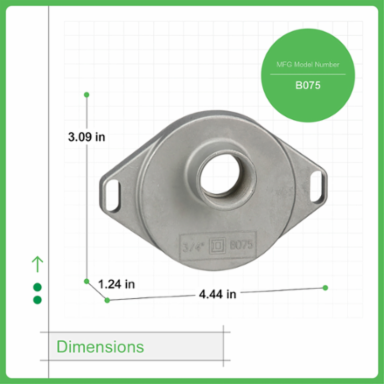 Rainproof Bolt-On Hub, 0.75 Inch, UL Listed, Conduit Entry, 1.24 Inch Height