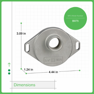 Rainproof Bolt-On Hub, 0.75 Inch, UL Listed, Conduit Entry, 1.24 Inch Height