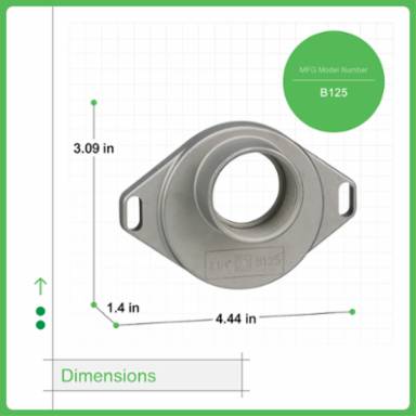 Rainproof Bolt-On Hub 1.25 Inch, UL Listed, Green Premium Product