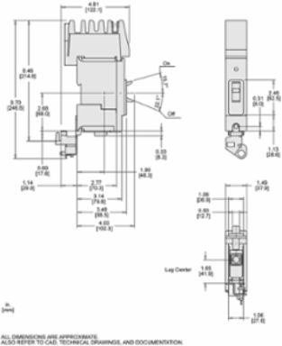 PowerPact B Circuit Breaker, 60A, 1 Pole, 480Y/277VAC, 18kA, I-Line