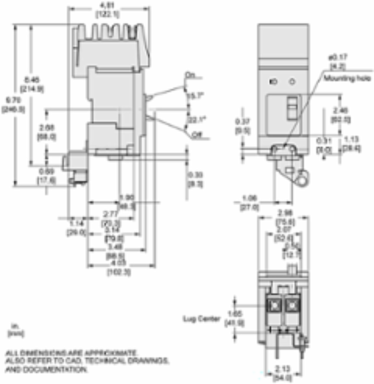 PowerPact B Circuit Breaker 60A 2 Pole 18kA I-Line AC