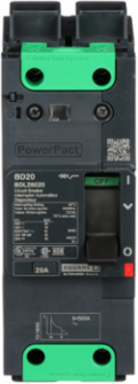 PowerPact B Circuit Breaker 20A 2-Pole 600Y/347VAC Thermal Magnetic