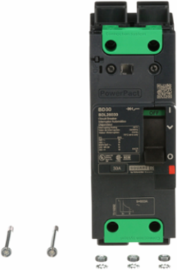 PowerPact B Circuit Breaker, 30A, 2 Pole, 14kA, Thermal Magnetic, 80%