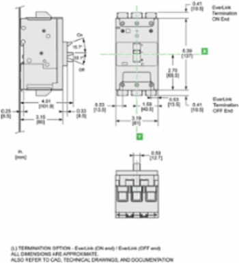 PowerPacT B Automatic Switch 125A 3 Pole 600Y/347VAC 14kA