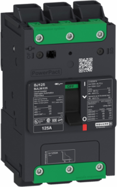 PowerPact B Circuit Breaker, 15A, 3 Pole, 14kA, Thermal Magnetic, 80% Rating