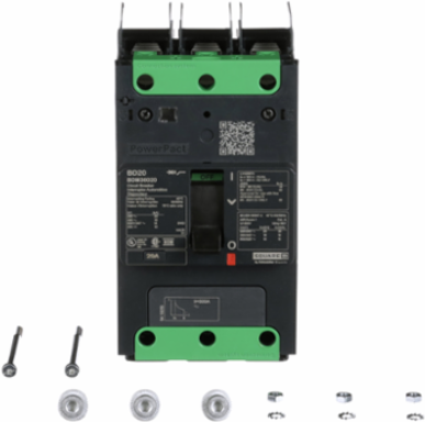 PowerPacT B Circuit Breaker, 20A, 3 Pole, 14kA Breaking Capacity, 600Y/347VAC