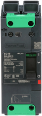 PowerPact B Circuit Breaker, 15A, 2 Pole, 600Y/347VAC, 80% Rating, 18kA