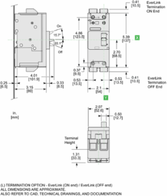PowerPact B Circuit Breaker, 20A 2-Pole 600Y/347VAC, 18kA
