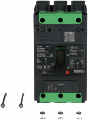 PowerPact B Circuit Breaker, 80A, 3 Pole, 25kA, Thermal Magnetic
