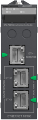 Modicon M580 Network Module, 3 Ethernet RJ45 Ports, IP20, 0.2 kg