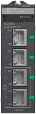 Modicon M340 Ethernet TCP/IP Network Module, 4 x RJ45, IP20, 555mA