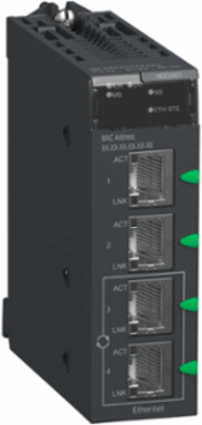 Modicon M340 Ethernet TCP/IP Network Module, 4 x RJ45, IP20, 555mA