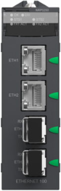 Modicon X80 Fiber Converter Module, 24V, 2 RJ45, 0-2000m