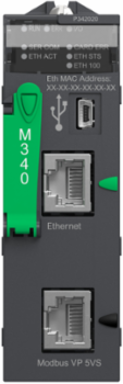 Modicon M340 Processor Module, Max 1024 Discrete I/O, 256 Analog I/O, IP20