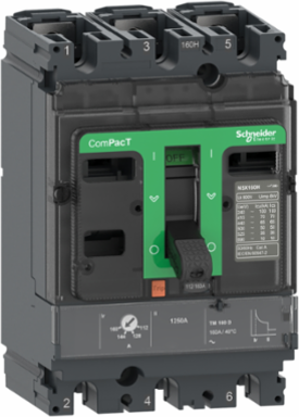Circuit breaker, ComPacT NSX160F, 36kA/415VAC, 3 poles, TMD trip unit 160A