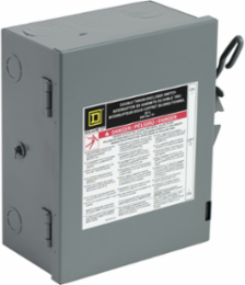 Double Throw Safety Switch 30A 240VAC 3 Poles NEMA 1 9.5 Inch x 7.5 Inch x 4.25 Inch