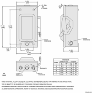 General Duty Safety Switch 100A, 2-Pole, NEMA 3R, 240V AC