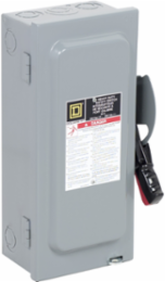 Safety switch, heavy duty, fusible, 30A, 240VAC, 250VDC, 2 poles, 7.5HP, NEMA 1, neutral