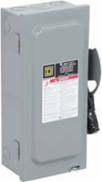 Safety switch, heavy duty, fusible, 30A, 240VAC, 250VDC, 3 poles, 7.5HP, NEMA 1, neutral