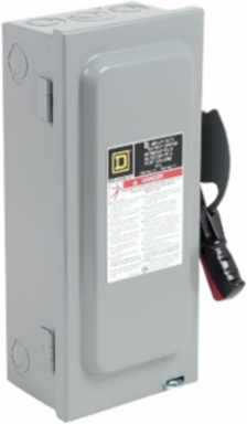 Safety switch, heavy duty, fusible, 60A, 240VAC, 250VDC, 3 poles, 15HP, NEMA 1, neutral