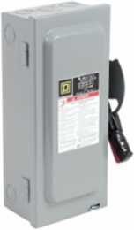 Safety switch, heavy duty, fusible, 60A, 240VAC, 250VDC, 3 poles, 15HP, NEMA 1, neutral
