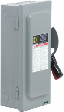 Safety switch, heavy duty, fusible, 30A, 600VAC/VDC, 3 poles, 20HP, NEMA 1