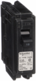 Miniature Circuit Breaker, 15A, 1 Pole, 120/240V, 10kA, Plug-On