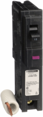 Homeline Mini Circuit Breaker, 15A, 1 Pole, 120V AC, 10kA AIR, Plug-On