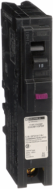 Miniature Circuit Breaker 15A 1 Pole 120V AC 10kA AIR Plug-On Neutral