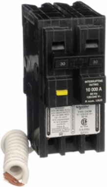 Mini Circuit Breaker, 30A, 2 Pole, 120/240V AC, 10kA AIR, Ground Fault Class A