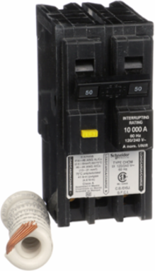 Mini Circuit Breaker, 50A, 2 Pole, 120/240V AC, Ground Fault Class A