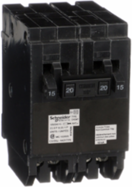 Homeline Quad Tandem Circuit Breaker, 2 x 15A & 1 x 20A, 10kA, Plug-In