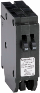 Homeline Tandem Circuit Breaker, 2 x 1 Pole 20A, 120/240V, 10kA AIR
