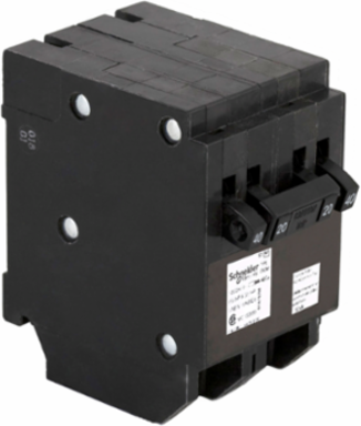 Homeline Quad Tandem Circuit Breaker, 120/240V AC, 10kA, 40A/20A