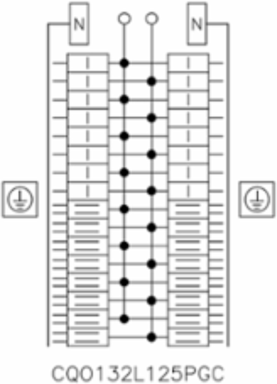 QO Loadcentre 125A, 1 Phase, 32 Spaces, 53 Circuits, NEMA 1